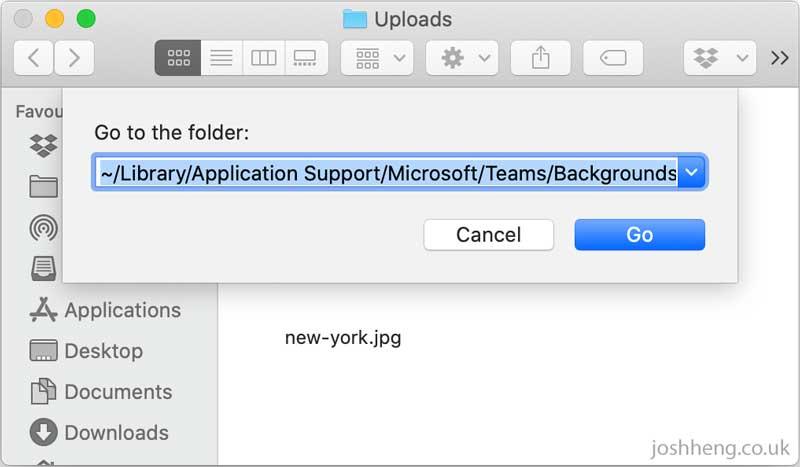 A screenshot of the Go to the Folder dialog box