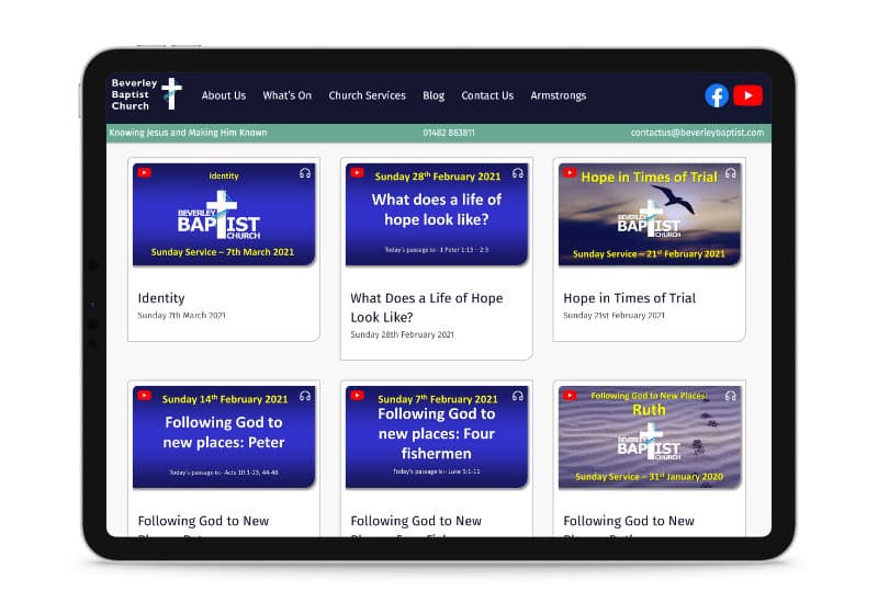 Image of Beverley Baptist Website