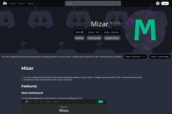 Mizar on a Discord Bot List