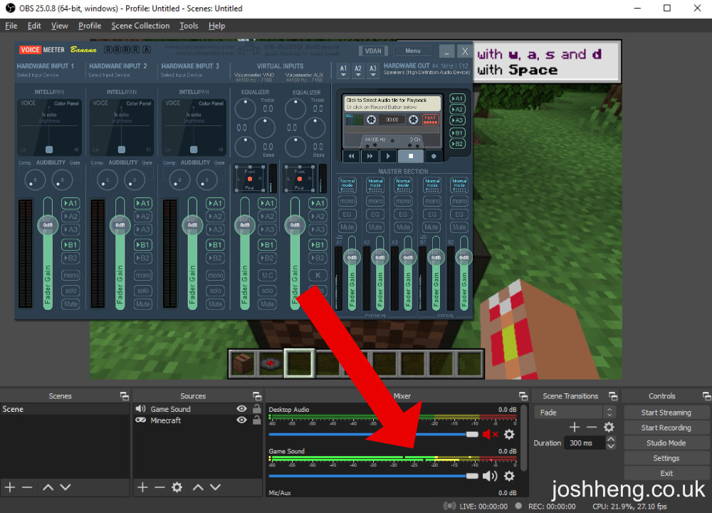 Recording Game Sound in OBS, and Isolating Everything Else | Josh Heng